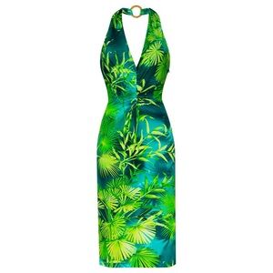 RARE! Versace Jungle Print Halter Dress